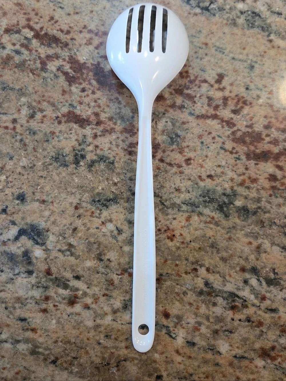 Copco Kitchen Utensil White Melamine Server Rare Vintage Slotted Spoon 645